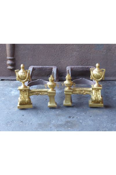 Alari Neoclassici di Bronzo Dorato